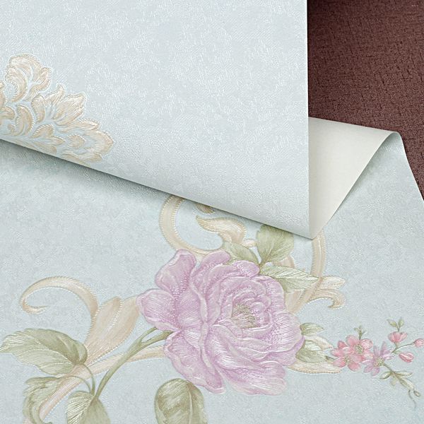 

korean romantic flower wallpaper roll 3d stereo pvc waterproof wallpaper bedroom living room warm pastoral style home decorative wall