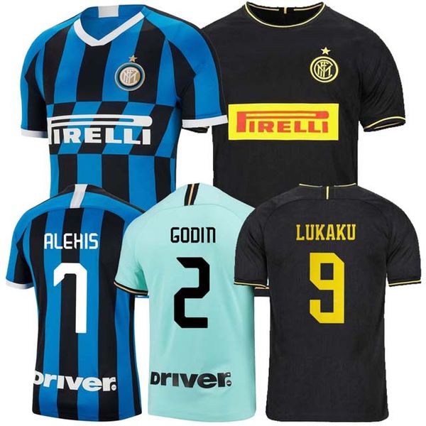 

19 20 inter jersey lukaku candreva alexis lautaro milan home kondogbia jovetic 2019 2020 icardi sports home man and women shirt, Black;yellow
