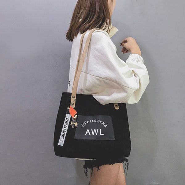 

canvas totes bags for female 2019 casual hasp bag women large capacity versatile shoulder bags womens'handbag