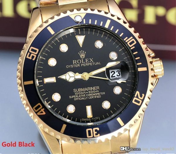 

2001 good quality brand rolex mens watch 40mm watches men auto date stainless steel band not women watch no box master 1#, Slivery;brown