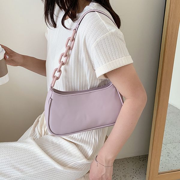 

2020 new ladies shoulder bag fashion portable commuter bag simple rectangular bread armpit shoulder women