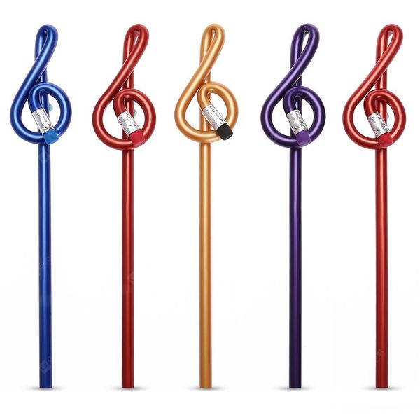 

dedo mg-7 music notes type wood pencil - 5pcs, White