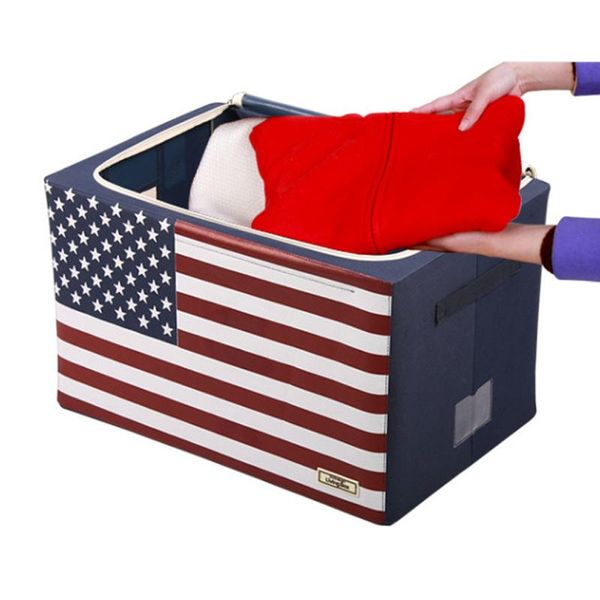 

spinning storage box with cover large capacity 56l/66l folding clothes storage baskets oxford wardrobe organizer family retro dh0491