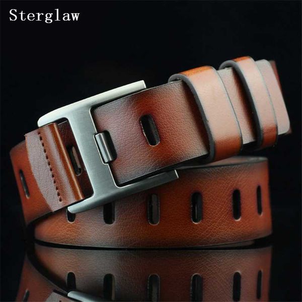 

2018 leather belts for men brand male pin buckle jeans cowboy mens belts leather belt 110cm u119, Black;brown