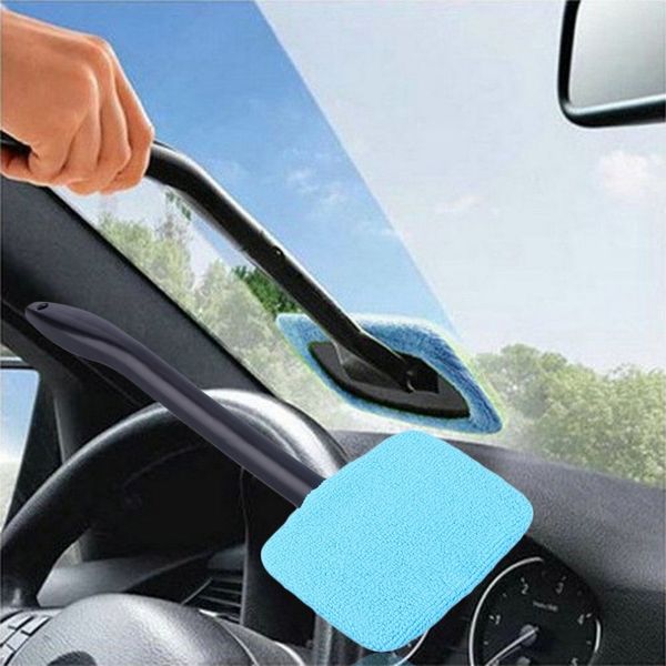 

green/blue microfiber long handle car wash brush auto window clean car window windshield cloth clean tools washable shine handy