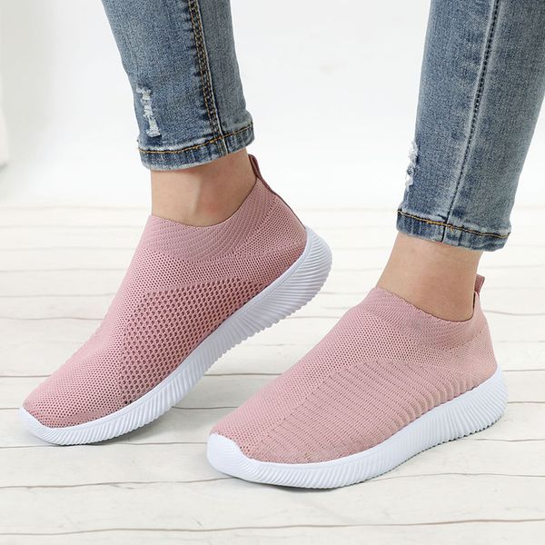 

women casual flats slip on loafers light female mesh sneakers breathable platform shallow shoes ladies leisure footwear spring, Black