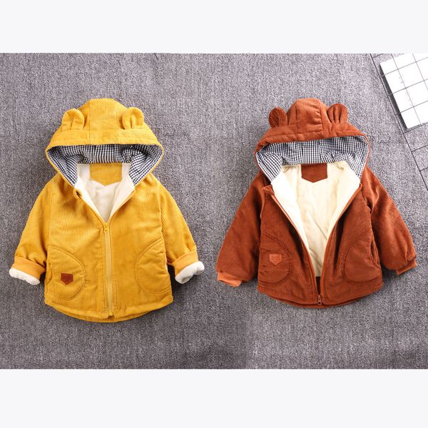 

focusnorm 0-4 years toddler baby boy girl autumn winter coats animal hooded padded clothes winter coats, Blue;gray