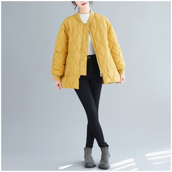 

women's down & parkas large size loose coat was thin and covered the belly to increase cotton women autumn winter 2021 a683, Black