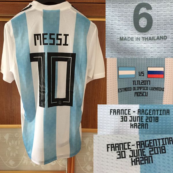 

2018 матч изношенные игрока issue месси рубашки кун агуэро dybala игуаин с матча детали спорт shirt, Black