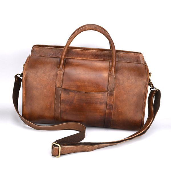 

men's briefcase messenger shoulder bag genuine leather male briefcase laptravel tote crossbody bags men first layer of cowhide handbag