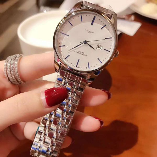 

2019 new fashion men's watch luxury watch brand watch casual quartz watches men's watches stainless steel men's watches, Slivery;brown