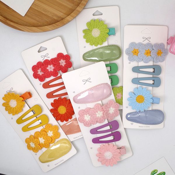 

wpczqvza 5pcs/lot korean fashion women flower hair clips wild water drop hair pins candy color girls accessories, Slivery;white
