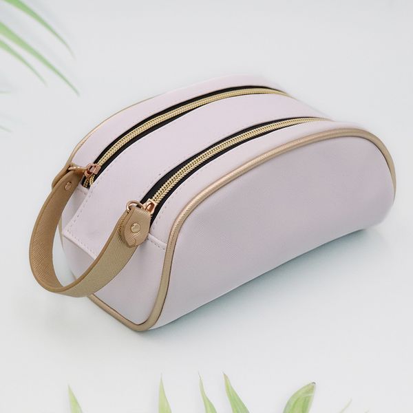 

2020 новый стиль версия double zipper storgage сумка большой емкости водонепроницаемый pu макияж сумка