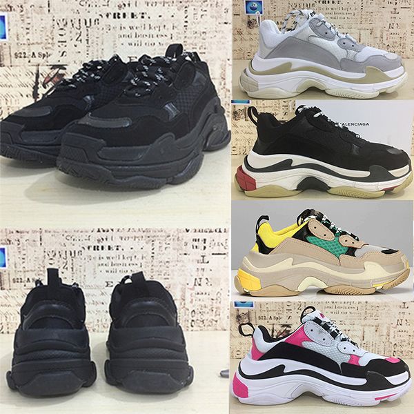 

2019 fashion paris casual shoes 17fw triple-s dad for men's women beige black new ceahp sports designer triple s shoes size 36-45