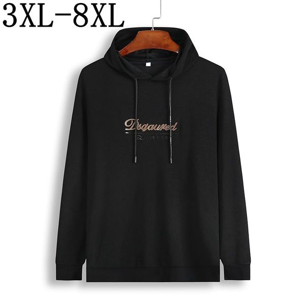 

size 6xl 7xl 8xl 2019 new spring autumn fashion hoodie men casual male letter printed coat men's hoodies sweatshirts, Black