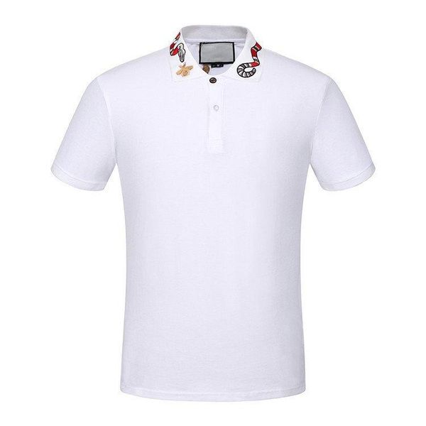 

19ss brands solid cotton polo with embroideries bee kingsnake ufo men polo shirt collar g polos mens t shirts clothing shorts poloshirt g66, White;black