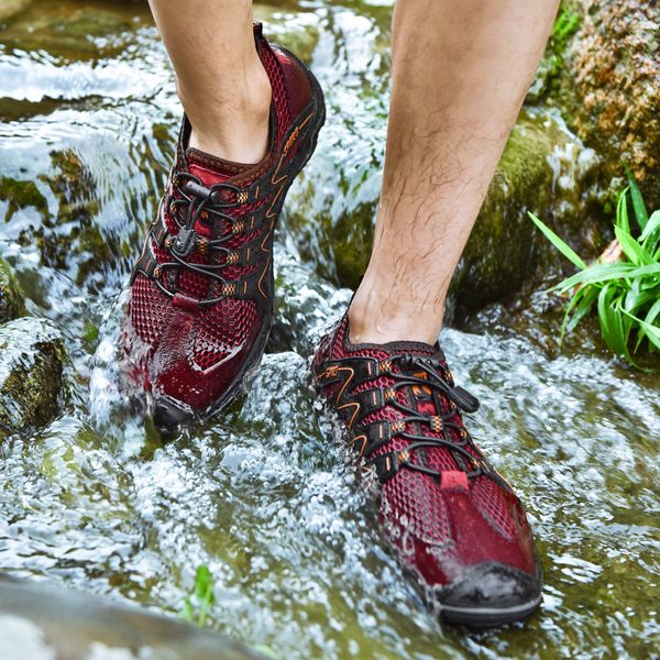 

big size men women outdoor hiking sandals men outdoor sneakers breathable hiking shoes trekking trail water sandals air mesh