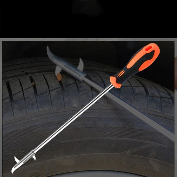

new multi-hook design tire repair tools 1pc long handel car tire cleaning stone tool groove broken stone remover dropshipping