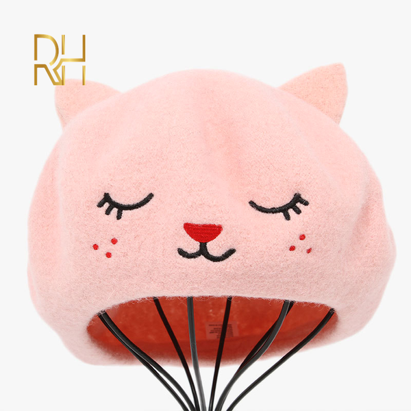 

autumn wool winter beret hats for women cute cat embroidery berets cap with ears boinas para mujer rh, Blue;gray