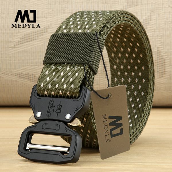 

medyla new nylon belt men army tactical belt molle swat combat belts knock off emergency survival waist tactical gear, Black;brown