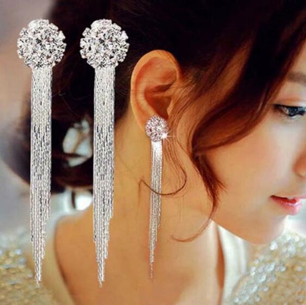 

jewelry personality temperament crystal tassel earrings bridal earring oorbellen earrings for women long earrings ga740, Golden