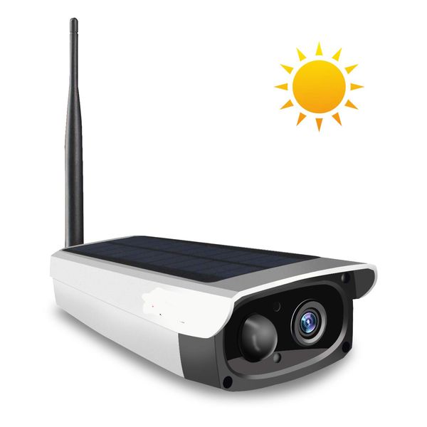 Comunidad Patio 1080P con energ/ía Solar c/ámara IP Bala IP67 Impermeable al Aire Libre C/ámara de vigilancia IR-Cut Visi/ón Nocturna PIR Detecci/ón de Movimiento para Villas