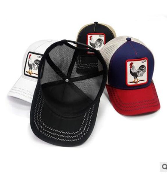 

fashion-custom baseball cap with hip-hop street fashion personality high uality fashion style animal rooster hat a minimum of 100, Blue;gray