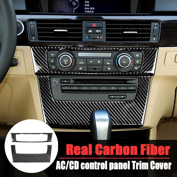 

carbon fiber car styling interior strip air conditioning cd panel cover trim accessories for 3 series e90 e92 e93 2005-2012
