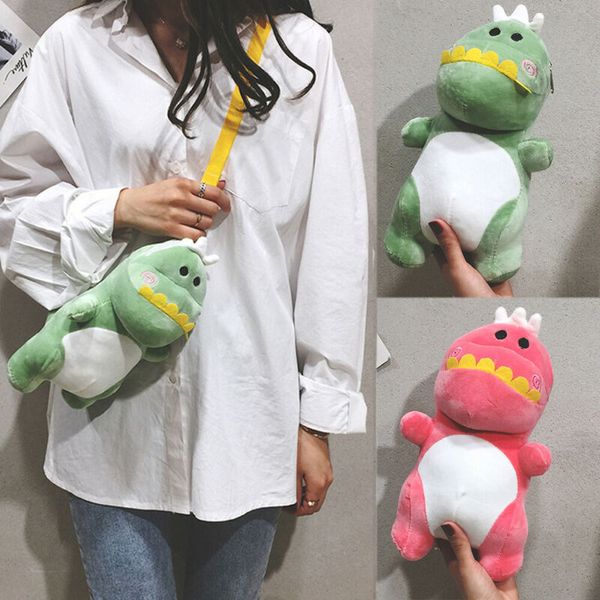 

fashion women crossbody handbags messenger purse plush dinosaur shoulder bag