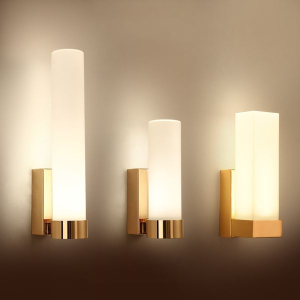 

Nordic LED настенный светильник простая спальня прикроватная лампа квадратное зеркало в ванной фары светильники для гостиной настенные светильники для дома