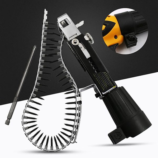 

automatic chain nail gun adapter screw gun for electric drill woodworking tool cordless power drill attachment