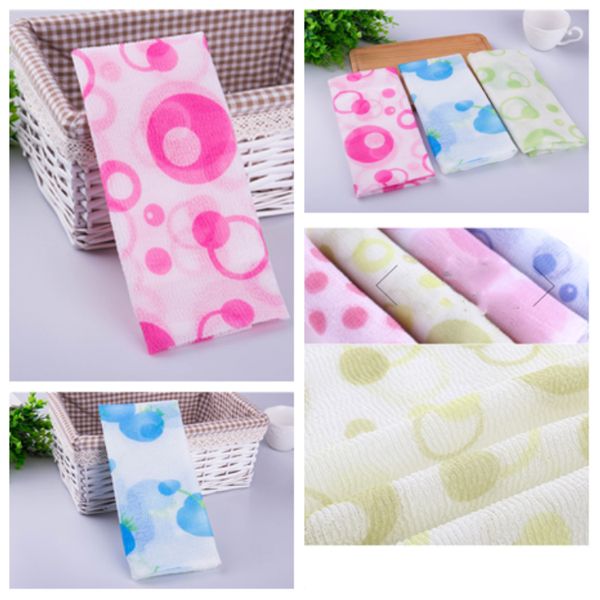 

style strip printing massage towel lengthening roving rub back towel bath brushes rubbing back foam exfoliation towel t2i5248