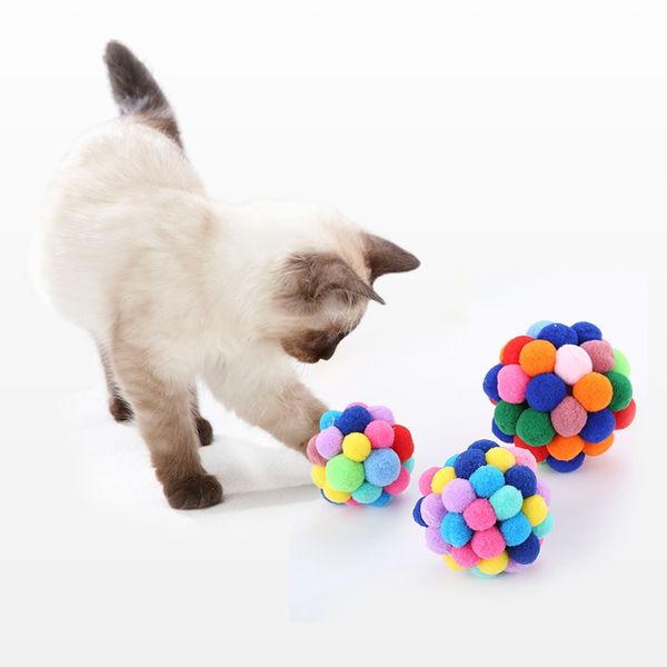 

cat toys handmade bells bouncy teaser ball playing catnip chew scratcher funny toys interactive pet kittens interesting balls