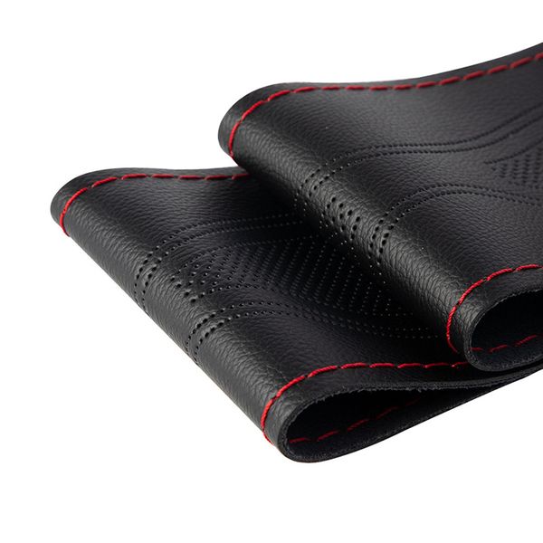 

38cm microfiber leather embossing hand-sewn steering wheel cover skidproof universal steering cover