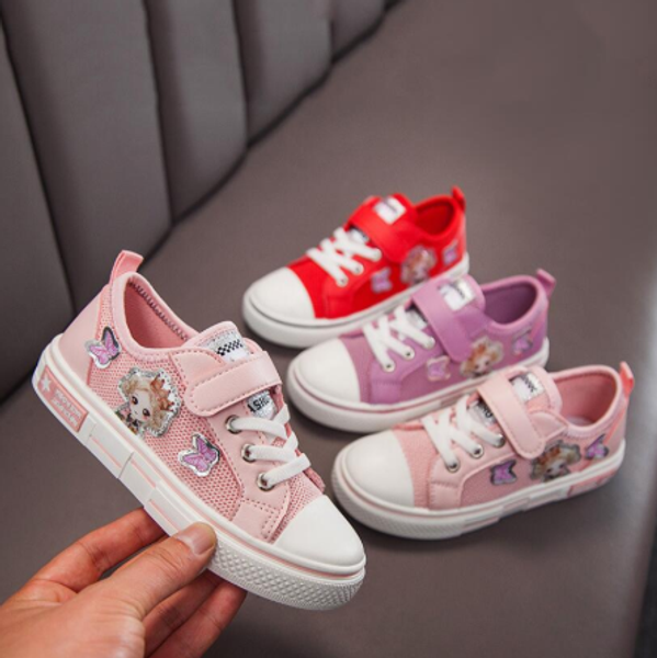 

spring autumn children casual shoes girls sport shoes breathable princess sneakers child network canvas, Black