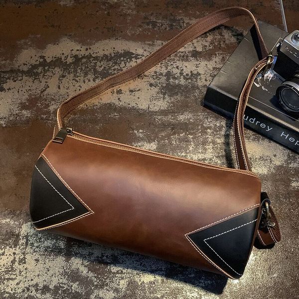 

new cylinder waist pack men's pu leather chest bag women's multifunctional business phone satchel tide money crossbody bag