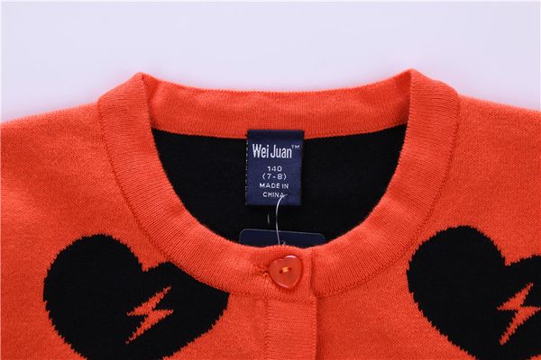 

вого хуан brand new girls весна осень зима джуниор полного хлопок сердце кардиган толстые 7-11yrs трикотажные вскользь сладкие свитера, White