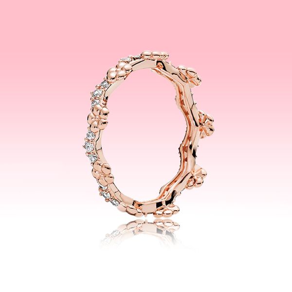 

fashion rose gold yelllow gold platd rings women mens summer couples ring for pandora cz diamond flower crown ring with original box, Slivery;golden