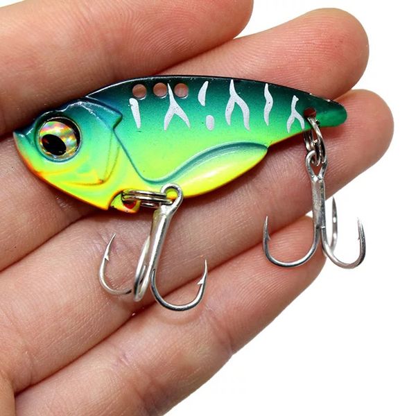

1pcs metal vib lures 4.5cm 12g vivid vibrations spoon lure fishing bait hard bait 3d eyes wobbler bass artificial hard