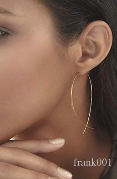 

рыба shaped серьги ручной работы простота медной проволоки серьги для женщин девушка brincos де гота feminino геометрическая новые ear аксес, Silver