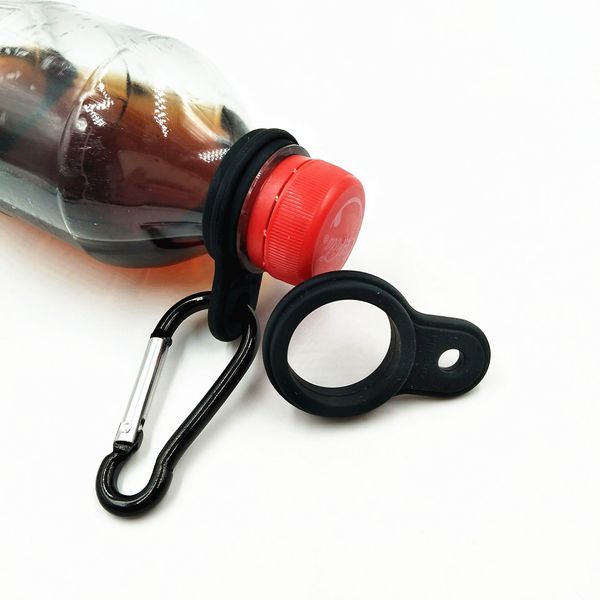 Garrafa de água titular com Pendure Buckle mosquetão Key Bottle Anel Fit Cola em forma para Daily Ou Outdoor Use Silicone portador XD22054