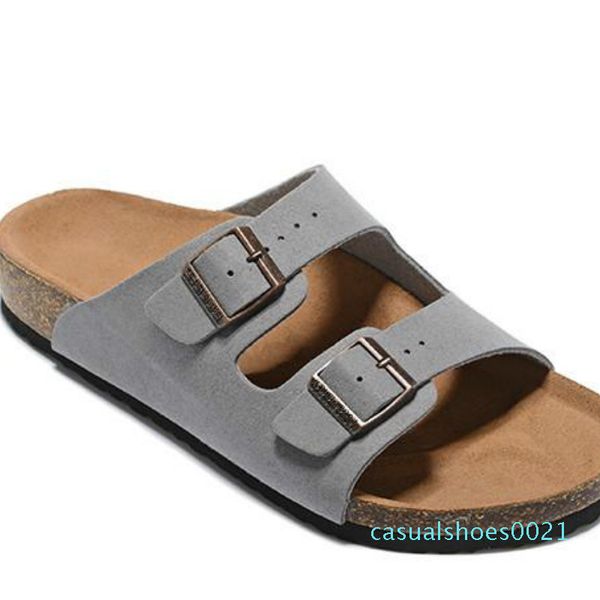 

мужчины плоские сандалии женщины повседневная обувь двойная пряжка известный бренд аризона лето пляж качество натуральная кожа тапочки с ори, Black