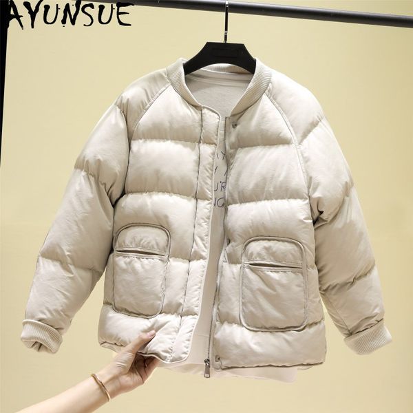 

ayunsue parka winter jacket women short down cotton coat female puffer jacket korean clothes padded jackets parkas mujer kj3866, Black