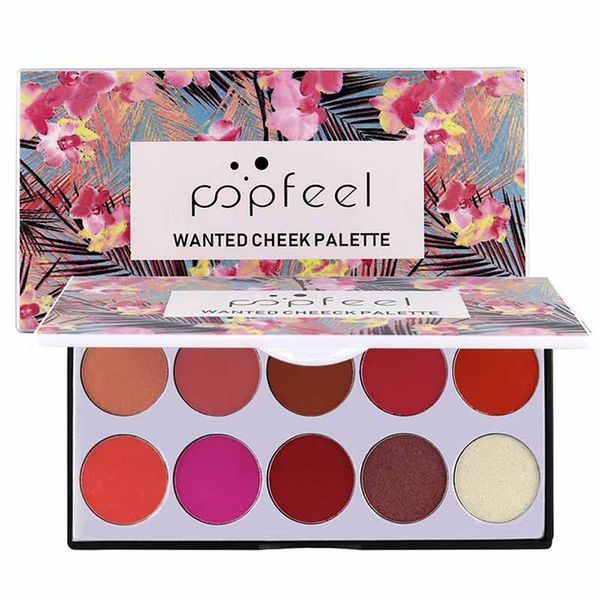 

10 colors blusher palette shimmer nature fine rouge highlight face cosmetics set mh88