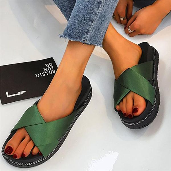 

women's fashion flip-flops summer beach slippers sewing leather slip on cross open toe indoor&outdoor shoes zapatos de mujer 25, Black