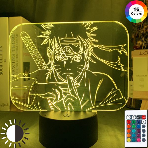 

acrylic 3d illusion night lamp naruto uzumaki poster for home decoration nightlight cool birthday gift naruto led night light