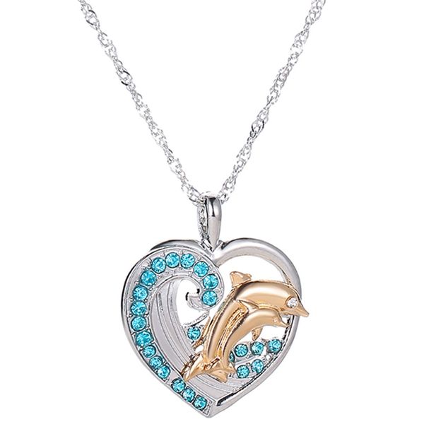 

fashion diamonds accessories dolphins necklace clavicle chain, Silver