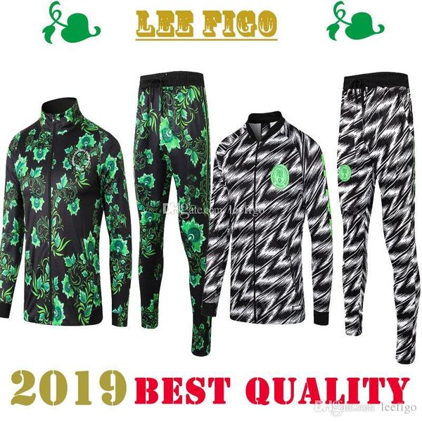 

2019 national nigeria long sleeve training suit soccer football sportswear set training suit, Black
