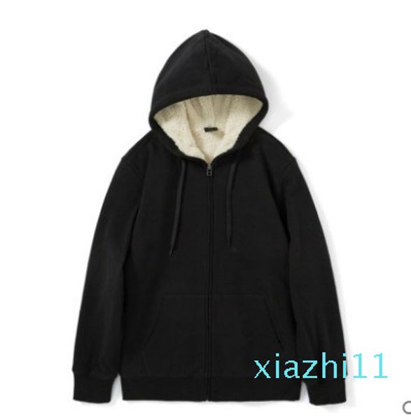 

118go berber fleece inner wearing women's dress large size hooded brushed and thick warm hoodie 2018 winter women's coat, Black;white