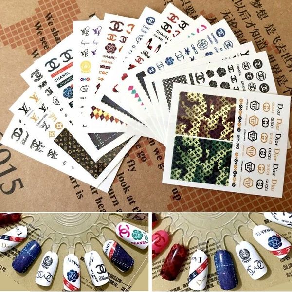 

50 шт. / Лот дизайн цветы логотип бренда стикер ногтя дизайн искусства ногтя украше